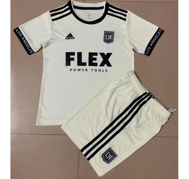 Kids Los Angeles FC 2021/22 Away Soccer Kits Shirt With Shorts